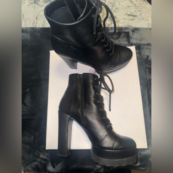 Jessica Simpson Imala Black Platform Ankle Boots - Picture 6 of 8